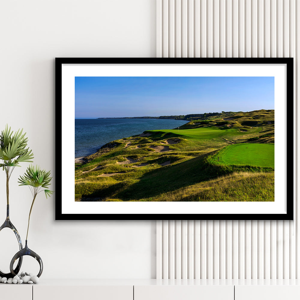 Whistling Straits Golf Resort, Straits Course Hole 03, Kohler, Wisconsin, Goft Art Print, Framed Art Print White Border