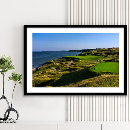 Whistling Straits Golf Resort, Straits Course Hole 03, Kohler, Wisconsin, Goft Art Print, Framed Art Print White Border