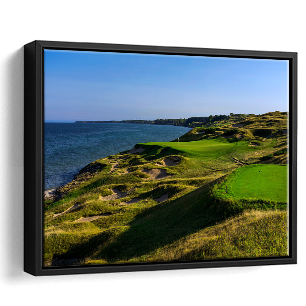 Whistling Straits Golf Resort, Straits Course Hole 03, Kohler, Wisconsin, Framed Canvas Print Wall Art