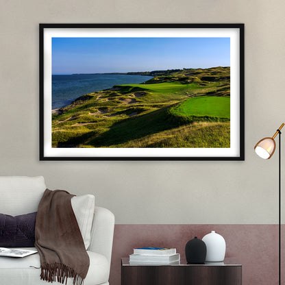 Whistling Straits Golf Resort, Straits Course Hole 03, Kohler, Wisconsin, Goft Art Print, Framed Art Print White Border