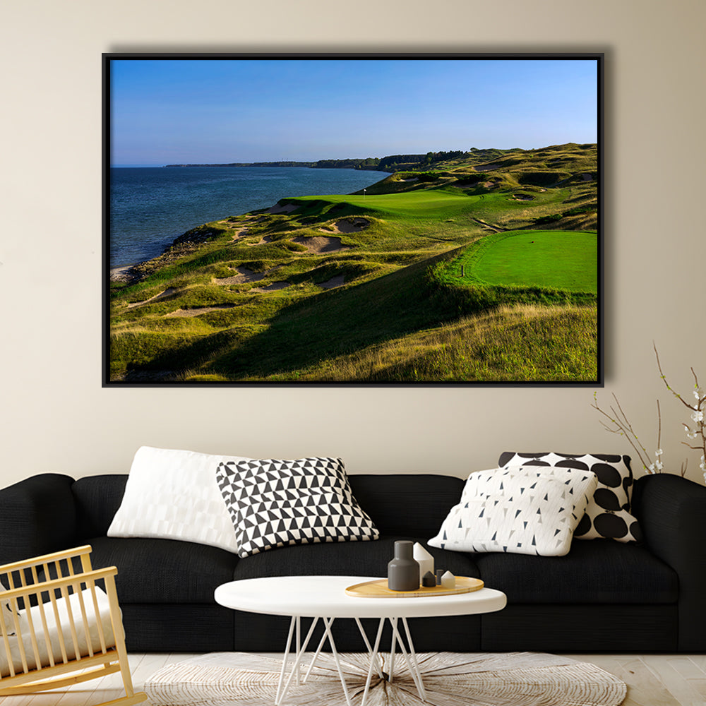 Whistling Straits Golf Resort, Straits Course Hole 03, Kohler, Wisconsin, Framed Canvas Print Wall Art
