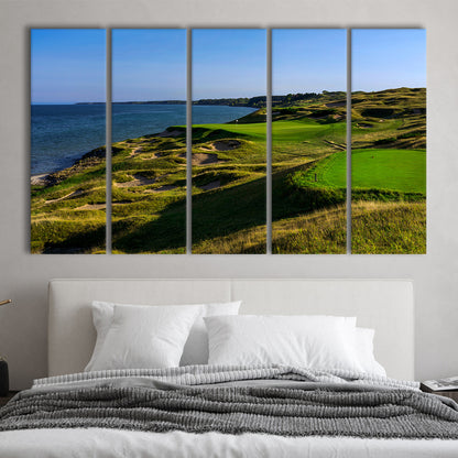 Whistling Straits Golf Resort, Straits Course Hole 03, Kohler, Wisconsin, Extra Large Canvas Print Wall Art