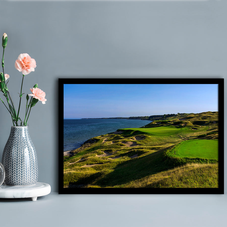 Whistling Straits Golf Resort, Straits Course Hole 03, Kohler, Wisconsin, Framed Art Print Wall Decor, Picture Framed
