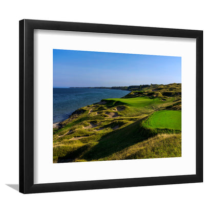 Whistling Straits Golf Resort, Straits Course Hole 03, Kohler, Wisconsin, Goft Art Print, Framed Art Print White Border