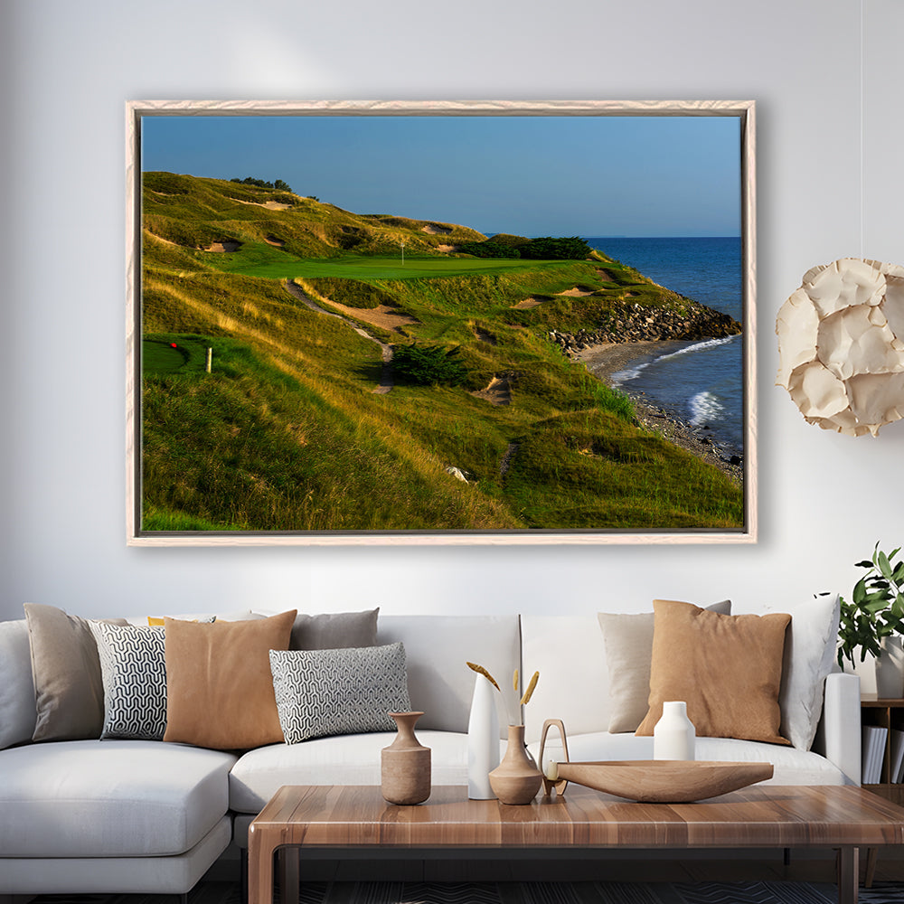 Whistling Straits Golf Resort, Straits Course Hole 07, Kohler, Wisconsin, Framed Canvas Print Wall Art