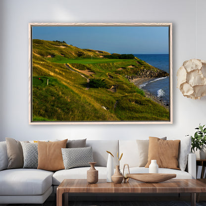 Whistling Straits Golf Resort, Straits Course Hole 07, Kohler, Wisconsin, Framed Canvas Print Wall Art