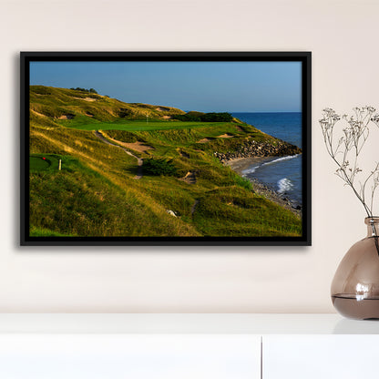 Whistling Straits Golf Resort, Straits Course Hole 07, Kohler, Wisconsin, Framed Canvas Print Wall Art