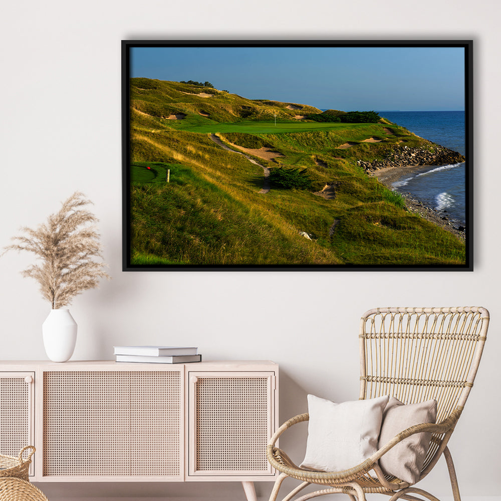 Whistling Straits Golf Resort, Straits Course Hole 07, Kohler, Wisconsin, Framed Canvas Print Wall Art