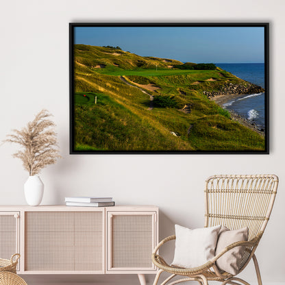 Whistling Straits Golf Resort, Straits Course Hole 07, Kohler, Wisconsin, Framed Canvas Print Wall Art