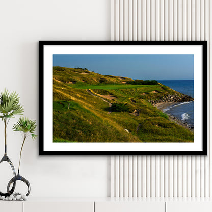 Whistling Straits Golf Resort, Straits Course Hole 07, Kohler, Wisconsin, Goft Art Print, Framed Art Print White Border