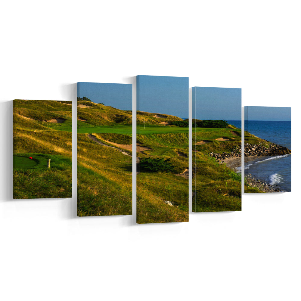 Whistling Straits Golf Resort, Straits Course Hole 07, Kohler, Wisconsin, 5 Pieces Mixed Canvas Print Wall Art