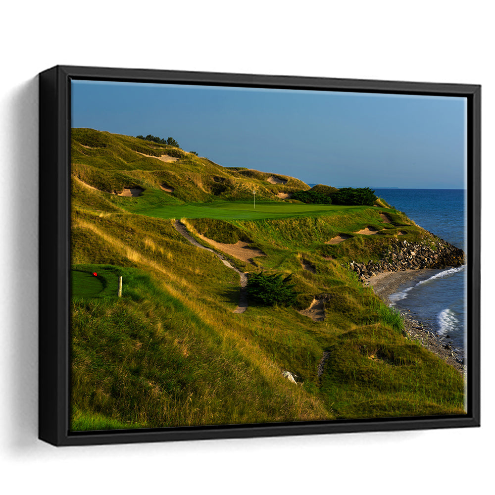 Whistling Straits Golf Resort, Straits Course Hole 07, Kohler, Wisconsin, Framed Canvas Print Wall Art