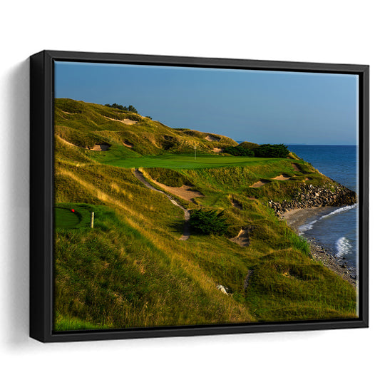 Whistling Straits Golf Resort, Straits Course Hole 07, Kohler, Wisconsin, Framed Canvas Print Wall Art