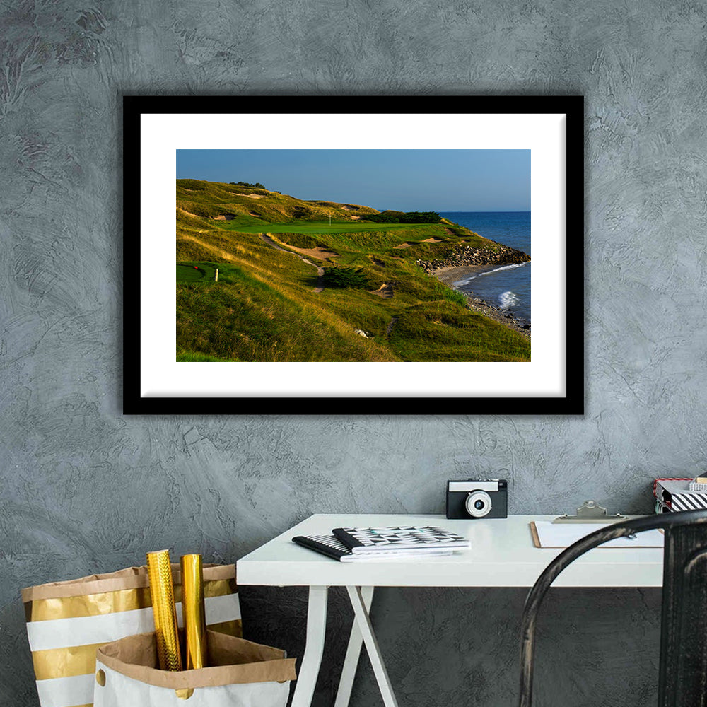 Whistling Straits Golf Resort, Straits Course Hole 07, Kohler, Wisconsin, Goft Art Print, Framed Art Print White Border