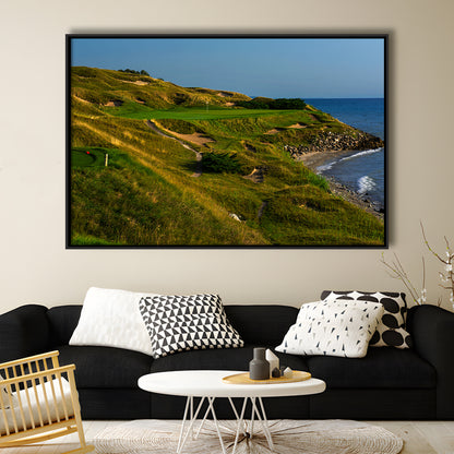 Whistling Straits Golf Resort, Straits Course Hole 07, Kohler, Wisconsin, Framed Canvas Print Wall Art