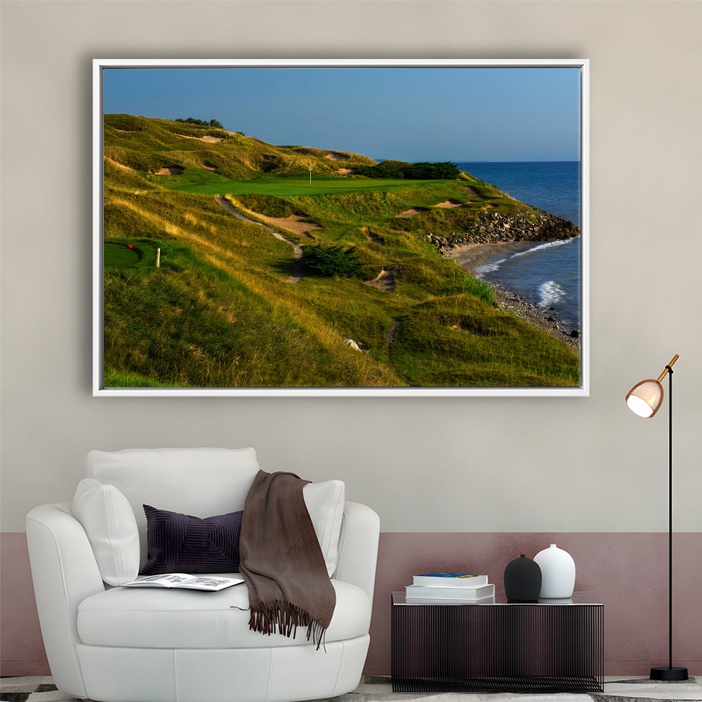 Whistling Straits Golf Resort, Straits Course Hole 07, Kohler, Wisconsin, Framed Canvas Print Wall Art