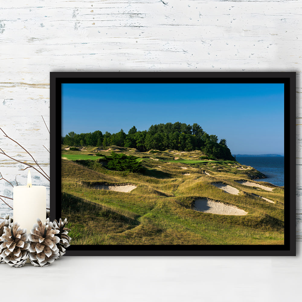 Whistling Straits Golf Resort, Straits Course Hole 14, Kohler, Wisconsin, Framed Canvas Print Wall Art
