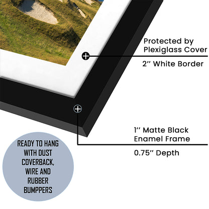 Whistling Straits Golf Resort, Straits Course Hole 14, Kohler, Wisconsin, Goft Art Print, Framed Art Print White Border