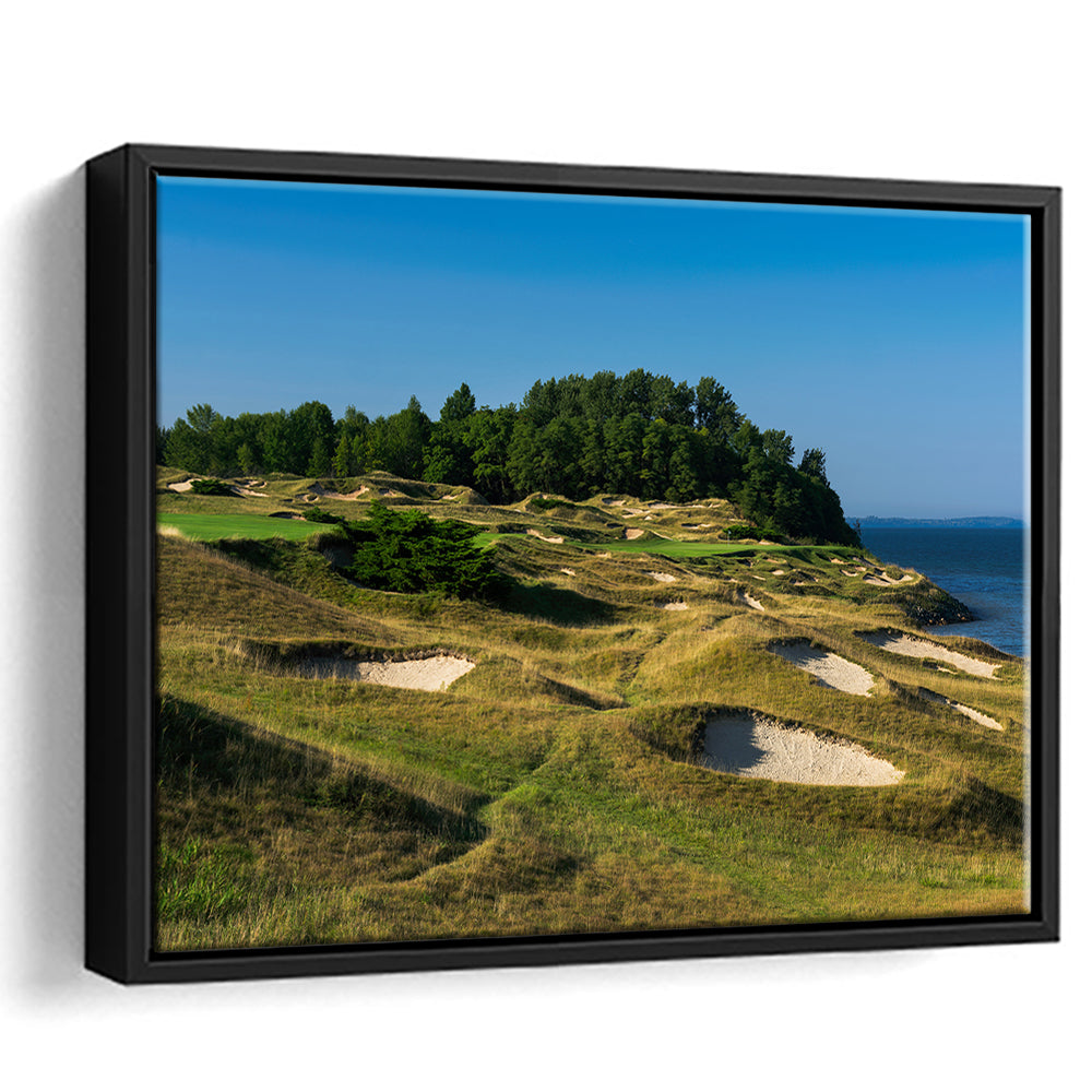 Whistling Straits Golf Resort, Straits Course Hole 14, Kohler, Wisconsin, Framed Canvas Print Wall Art