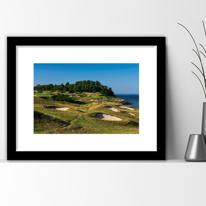 Whistling Straits Golf Resort, Straits Course Hole 14, Kohler, Wisconsin, Goft Art Print, Framed Art Print White Border