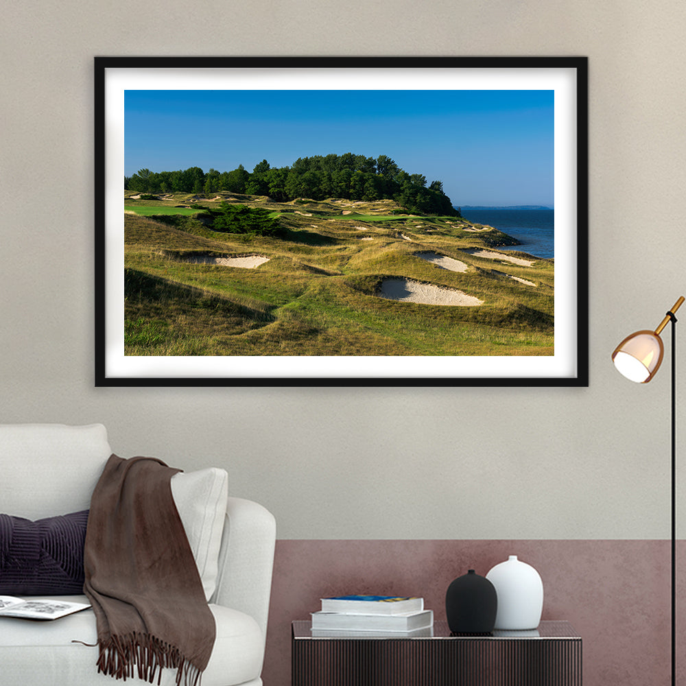 Whistling Straits Golf Resort, Straits Course Hole 14, Kohler, Wisconsin, Goft Art Print, Framed Art Print White Border