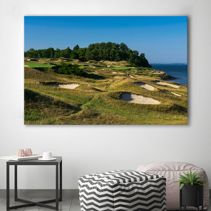 Whistling Straits Golf Resort, Straits Course Hole 14, Golf Art Print,Gifts Golf Lover