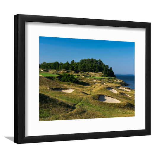 Whistling Straits Golf Resort, Straits Course Hole 14, Kohler, Wisconsin, Goft Art Print, Framed Art Print White Border