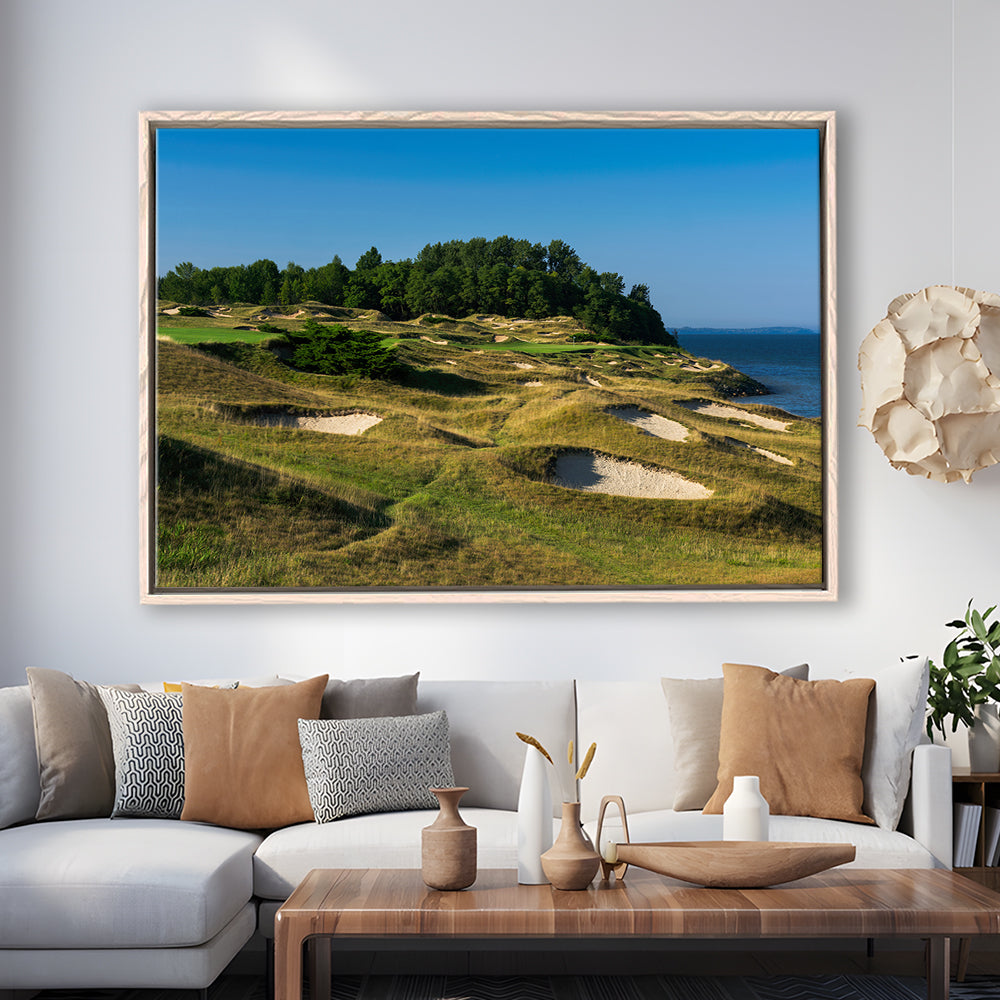 Whistling Straits Golf Resort, Straits Course Hole 14, Kohler, Wisconsin, Framed Canvas Print Wall Art