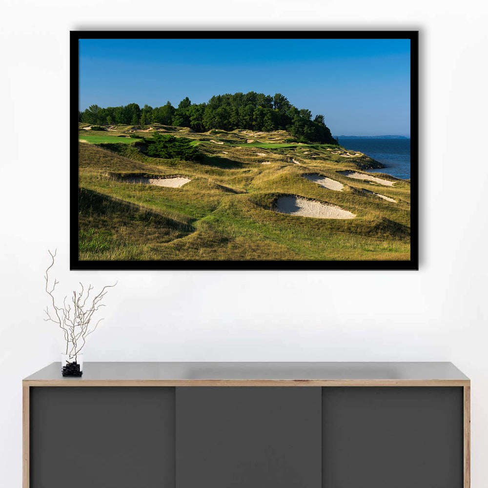 Whistling Straits Golf Resort, Straits Course Hole 14, Kohler, Wisconsin, Framed Art Print Wall Decor, Picture Framed