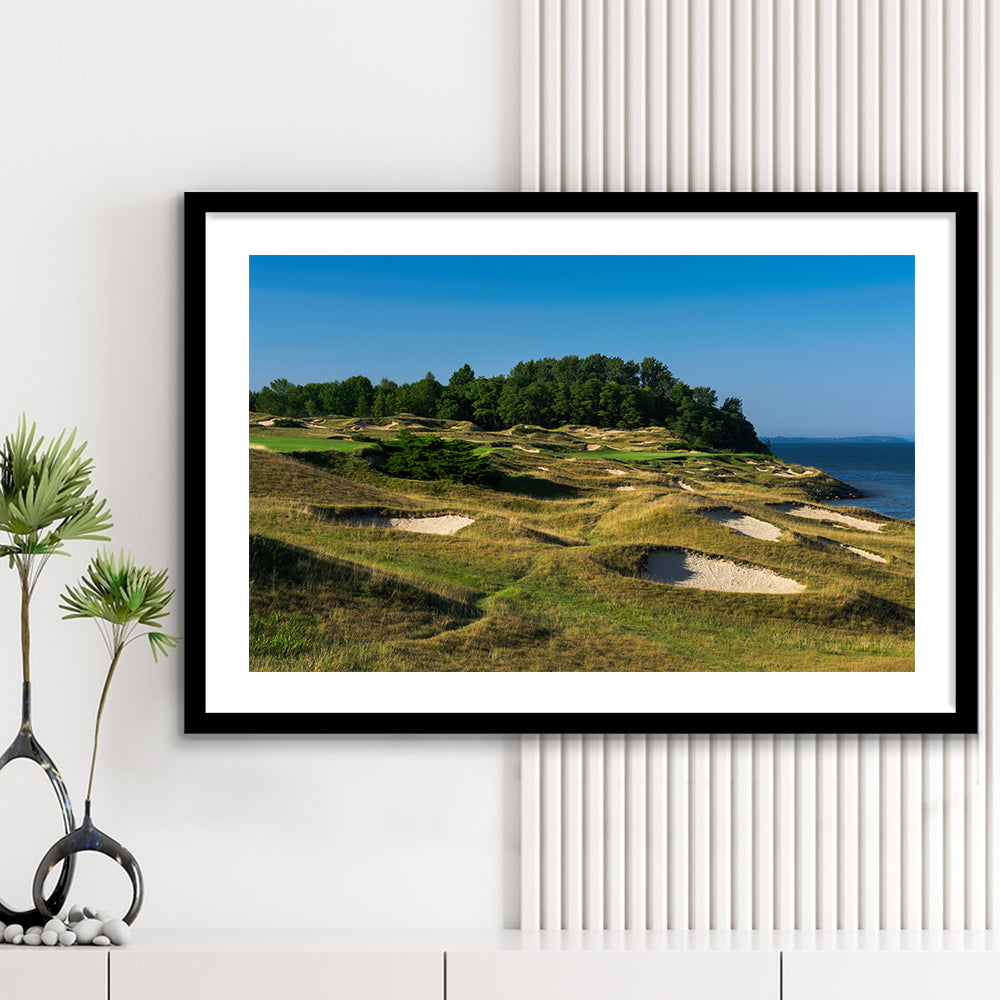 Whistling Straits Golf Resort, Straits Course Hole 14, Kohler, Wisconsin, Goft Art Print, Framed Art Print White Border