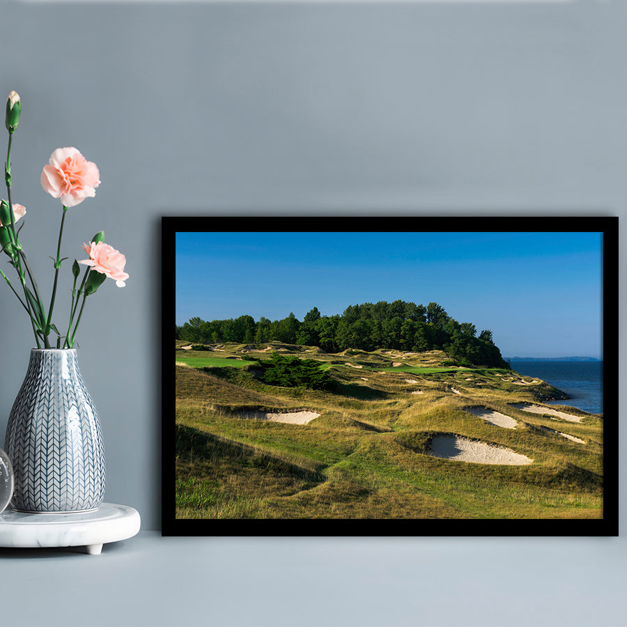 Whistling Straits Golf Resort, Straits Course Hole 14, Kohler, Wisconsin, Framed Art Print Wall Decor, Picture Framed