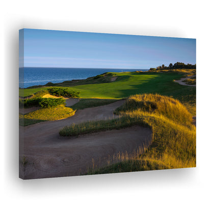 Whistling Straits Golf Resort, Straits Course Hole 16, Golf Art Print,Gifts Golf Lover