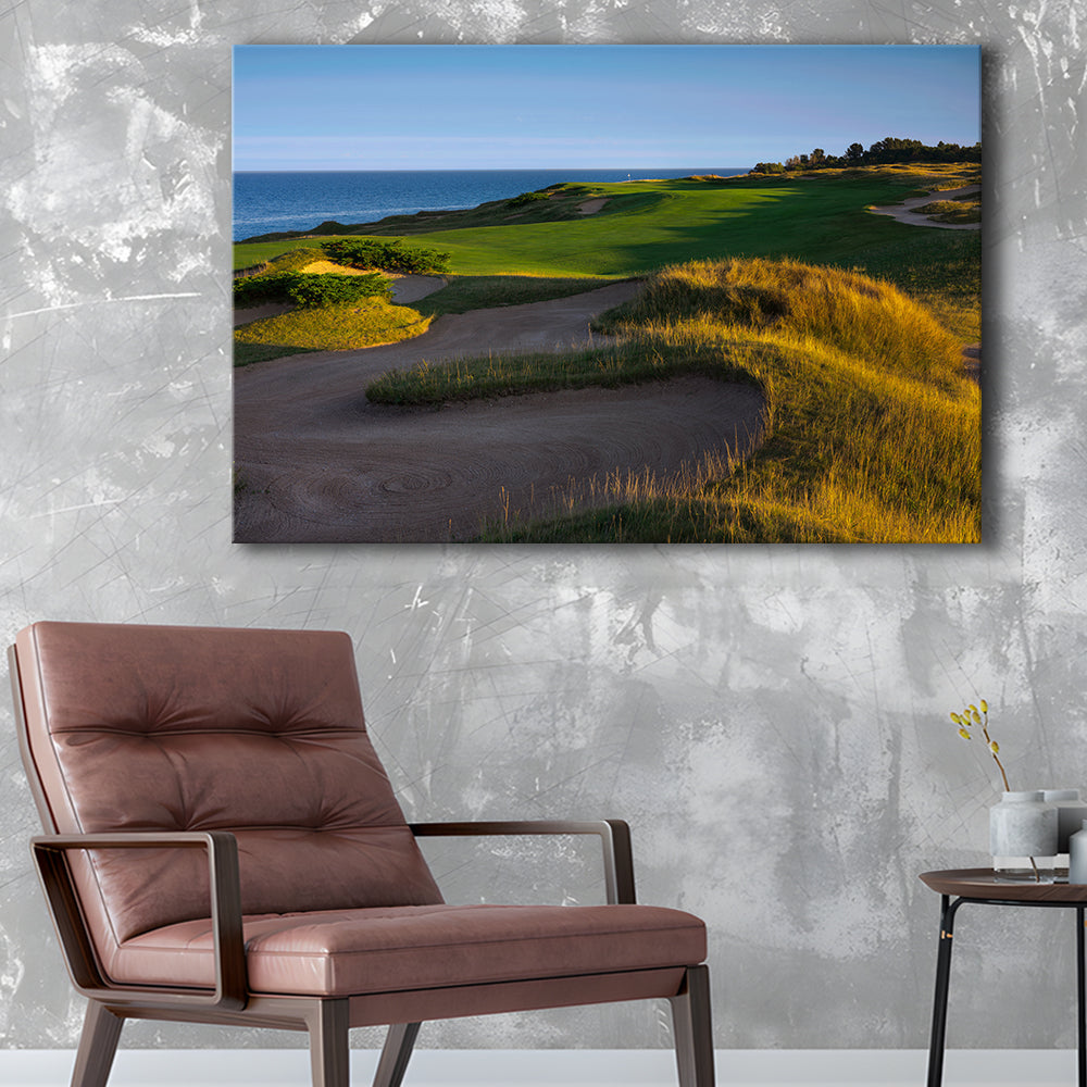 Whistling Straits Golf Resort, Straits Course Hole 16, Golf Art Print,Gifts Golf Lover