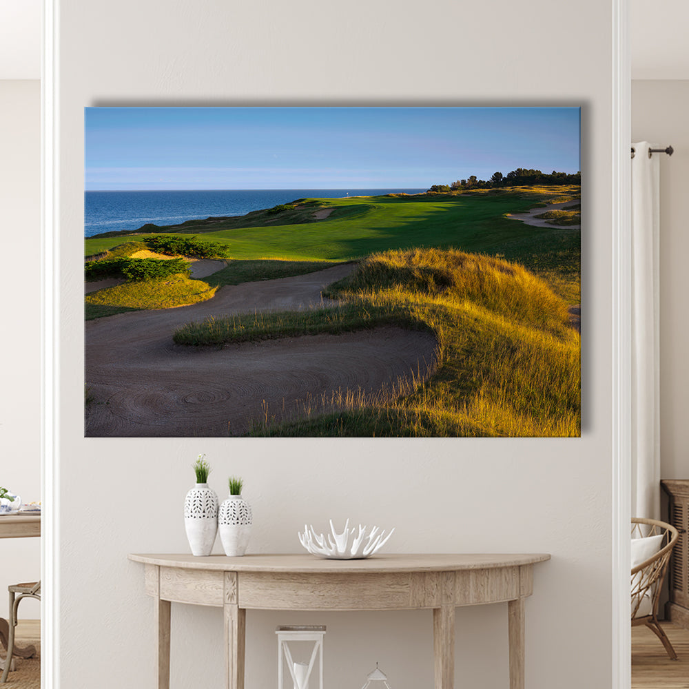 Whistling Straits Golf Resort, Straits Course Hole 16, Golf Art Print,Gifts Golf Lover