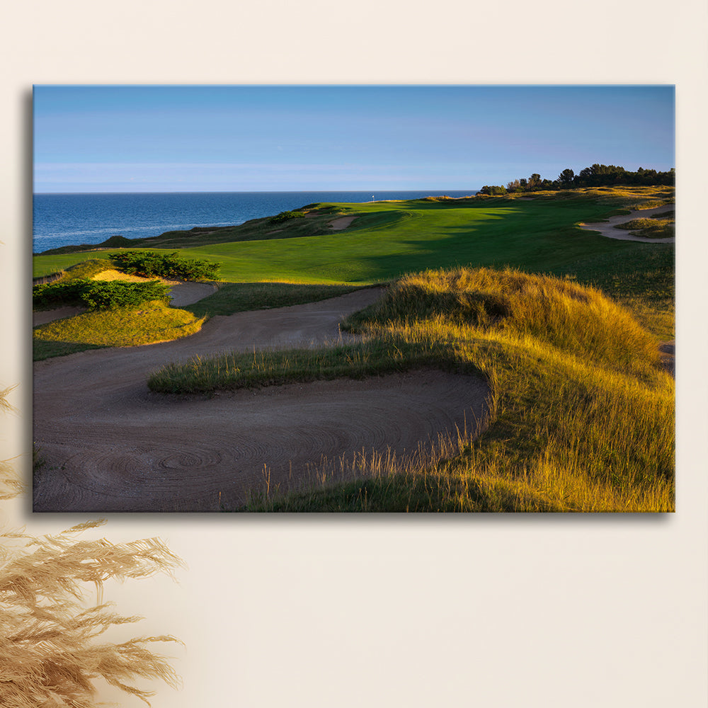 Whistling Straits Golf Resort, Straits Course Hole 16, Golf Art Print,Gifts Golf Lover