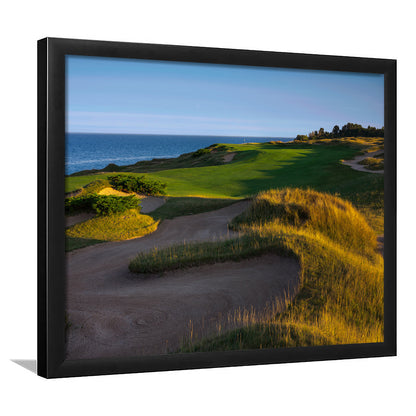 Whistling Straits Golf Resort, Straits Course Hole 16, Kohler, Wisconsin, Framed Art Print Wall Decor, Picture Framed