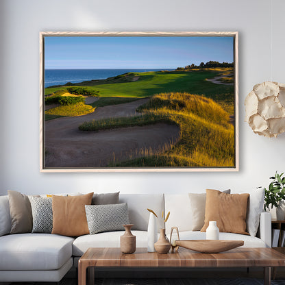 Whistling Straits Golf Resort, Straits Course Hole 16, Kohler, Wisconsin, Framed Canvas Print Wall Art