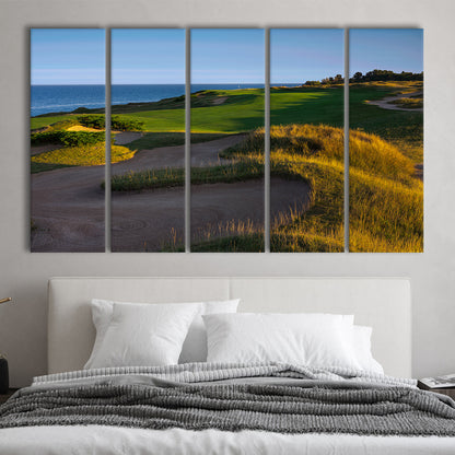 Whistling Straits Golf Resort, Straits Course Hole 16, Kohler, Wisconsin, Extra Large Canvas Print Wall Art