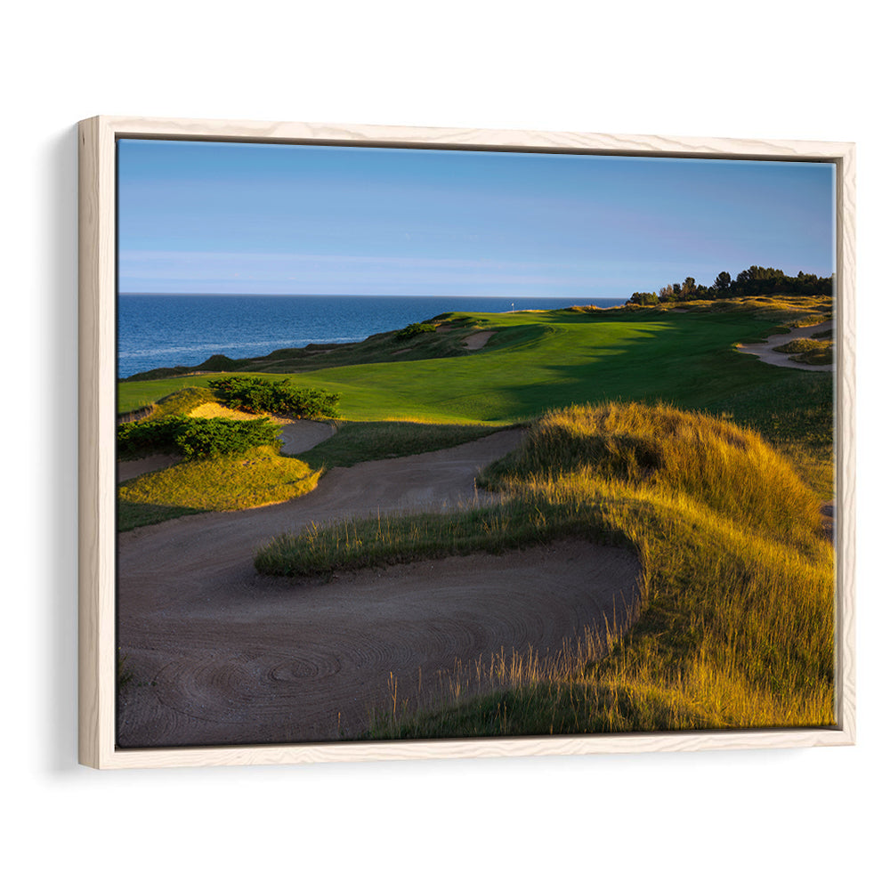 Whistling Straits Golf Resort, Straits Course Hole 16, Kohler, Wisconsin, Framed Canvas Print Wall Art