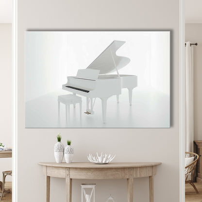White Piano in the White Room Canvas Print, Classical Music Wall Decor, Cavas Print Wall Art Hom Decor