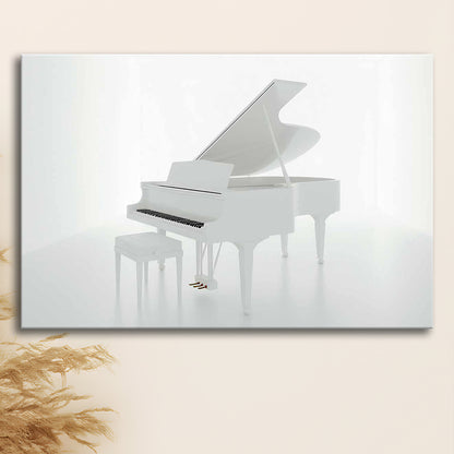 White Piano in the White Room Canvas Print, Classical Music Wall Decor, Cavas Print Wall Art Hom Decor
