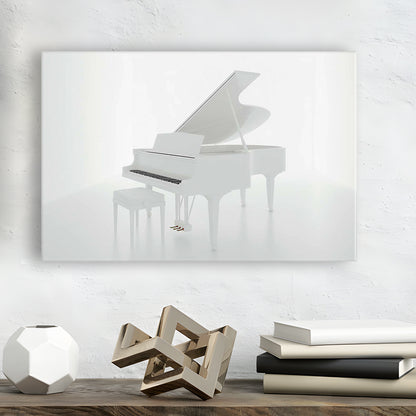 White Piano in the White Room Canvas Print, Classical Music Wall Decor, Cavas Print Wall Art Hom Decor