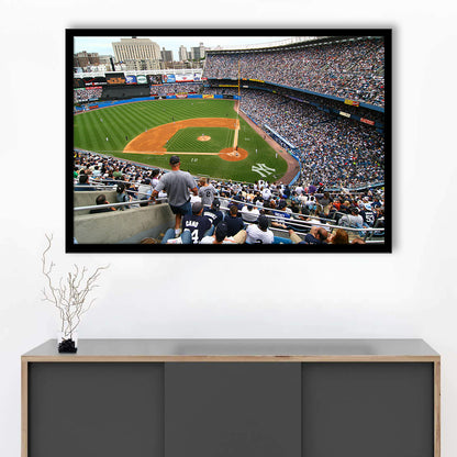 Wide View Yankee, Stadium Canvas, Sport Art, Gift for him, Framed Art Print Wall Decor, Picture Framed