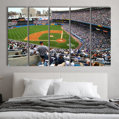 Wide View Yankee, Stadium Canvas, Sport Art, 5 Panel B, Extra Large Canvas, Canvas Print Wall Art