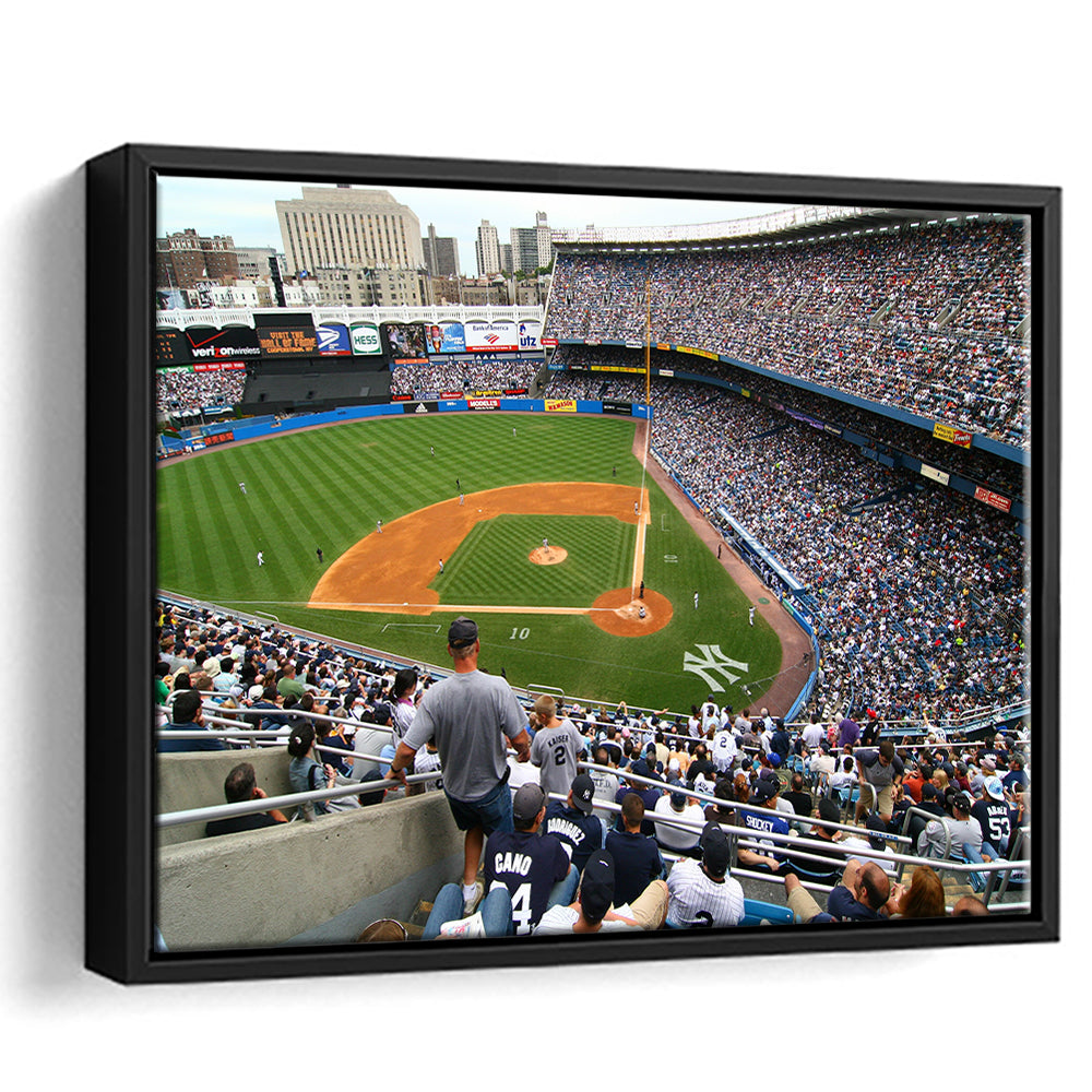 Wide View Yankee, Stadium Canvas, Sport Art, Framed Canvas Print Wall Art, Floating Frame