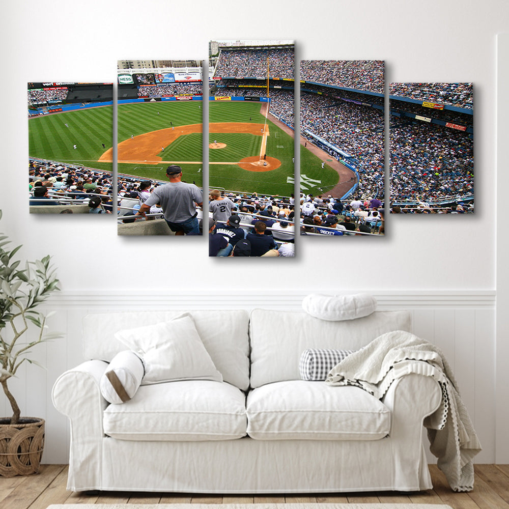 Wide View Yankee, Stadium Canvas, Sport Art, Gift for him, 5 Panel, Large Canvas, Canvas Print Wall Art