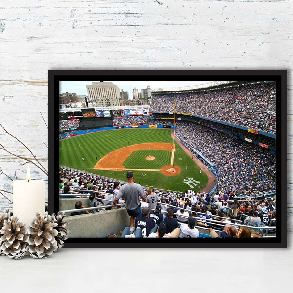 Wide View Yankee, Stadium Canvas, Sport Art, Framed Canvas Print Wall Art, Floating Frame