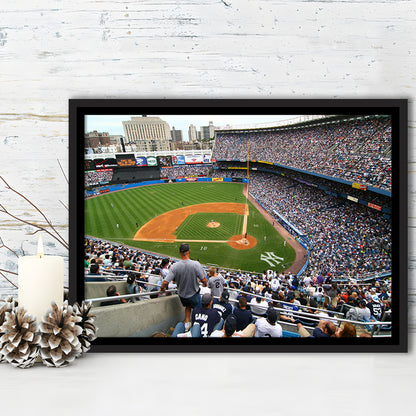 Wide View Yankee, Stadium Canvas, Sport Art, Framed Canvas Print Wall Art, Floating Frame