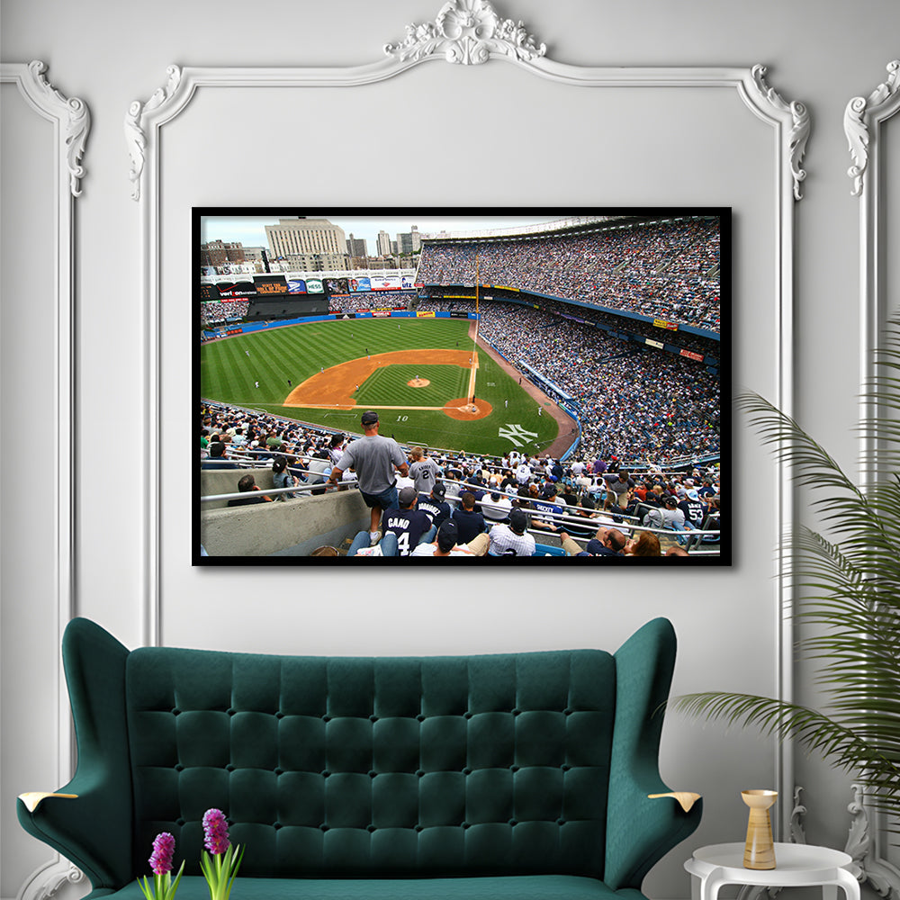 Wide View Yankee, Stadium Canvas, Sport Art, Gift for him, Framed Art Print Wall Decor, Picture Framed