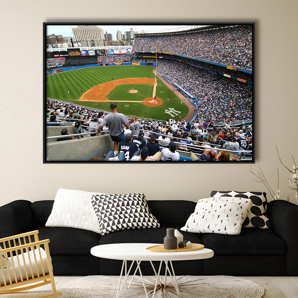 Wide View Yankee, Stadium Canvas, Sport Art, Framed Canvas Print Wall Art, Floating Frame